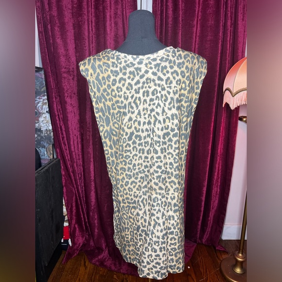 All saints Y2K leopard t-shirt dress Medium - Picture 2 of 4